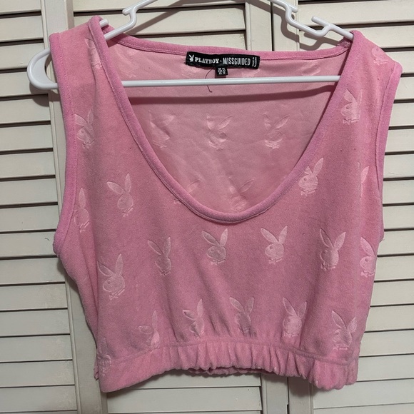 Pink playboy x missguided top - Picture 1 of 3